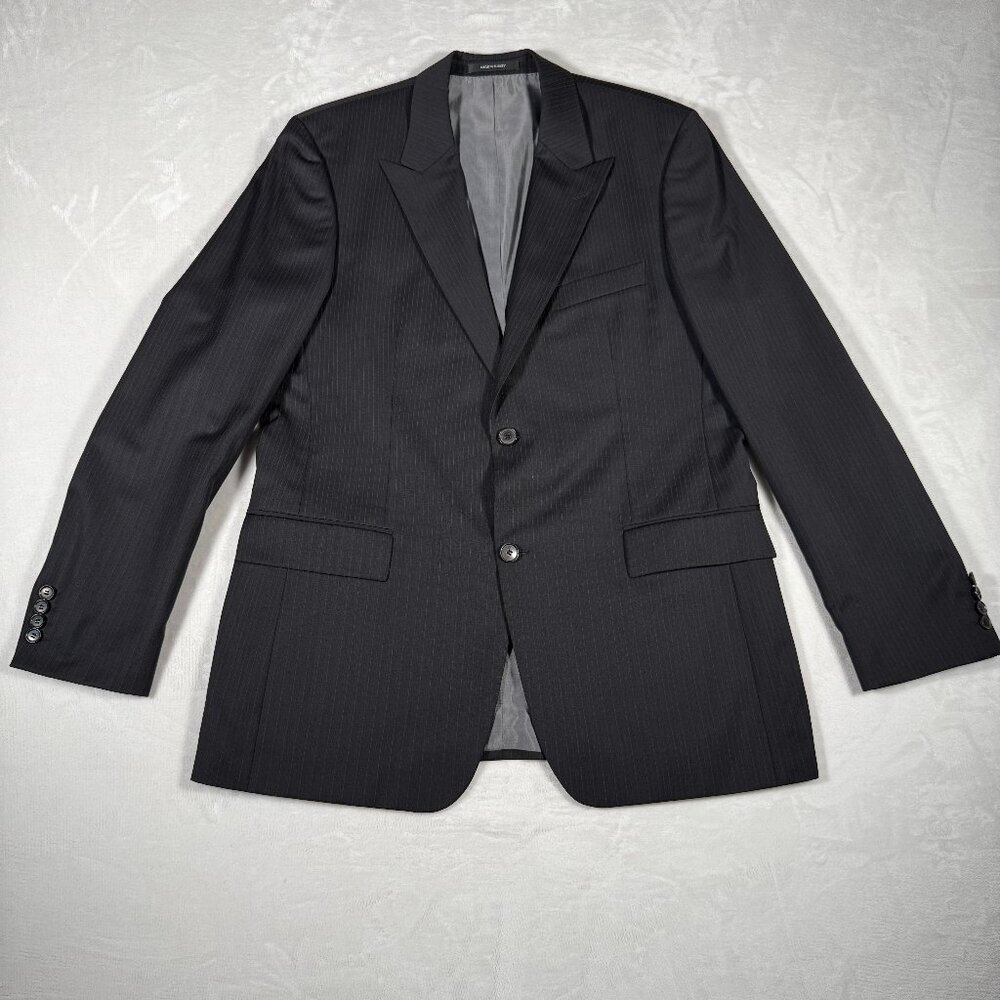 Hugo Boss Blazer Men Size 42L Striped Perelli Movie US 2-Button Jacket Wool GUC